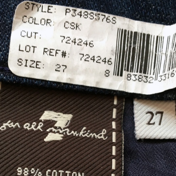 NWOT 7 For All Mankind Dojo Jeans Size 27 - Picture 7 of 9
